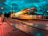 Tram Station At MediaCity at night